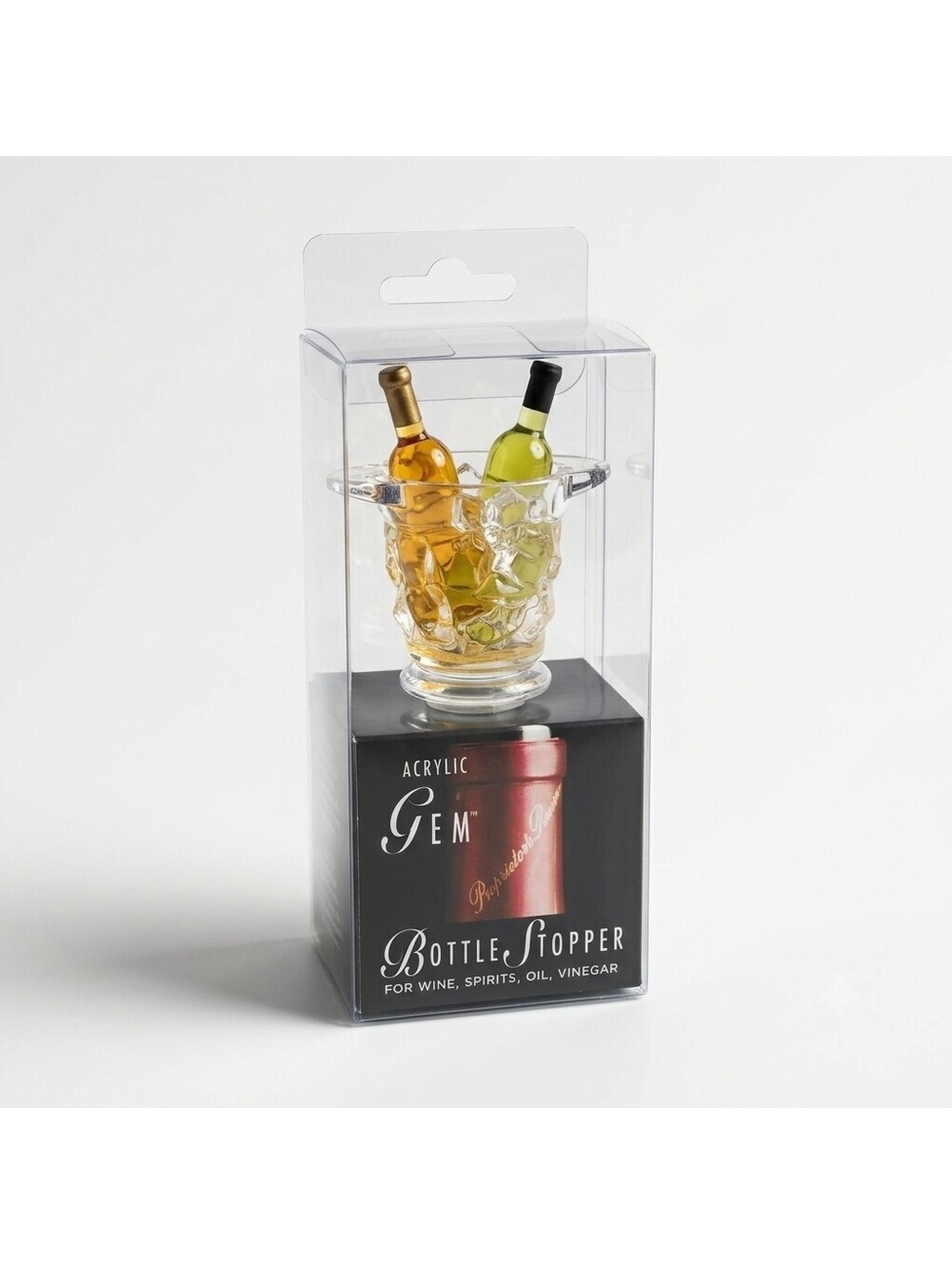 Prodyne Acrylic Gem Bottle Stopper for Wine, Spirits, Oil, Vinegar